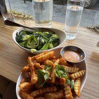 French Fries and sauteed pak chip  at Spicy Moon - 3rd St in New York City