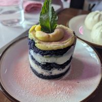 Delicious ube cake for dessert! at Spicy Moon - 3rd St in New York City