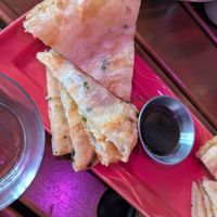 Scallion pancakes were great at Spicy Moon - 3rd St in New York City