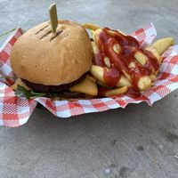 The “Possible” Burger with Fries at Lickety Split in Footscray