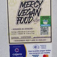 Business hours. Feb 2022 at Mercy Vegan Food in Bogota