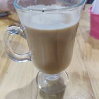 Café latte at Mercy Vegan Food in Bogota