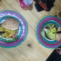 The 2 burgers at Mercy Vegan Food in Bogota
