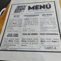 Menu Page 1 at Mercy Vegan Food in Bogota