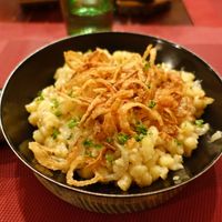 vegane Tiroler Käsespätzle at Dorfstadl in Fiss