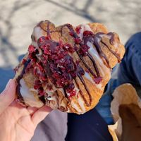 Chocolate and cherry crossiant  at Szklarnia in Krakow