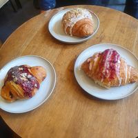 Blueberry, raspberry, nut croissants at Szklarnia in Krakow
