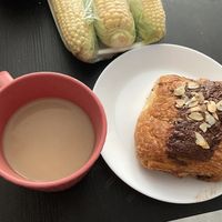 + pain au chocolat I took to go  at Szklarnia in Krakow