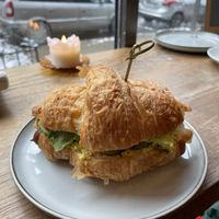 No-egg croissant  at Szklarnia in Krakow