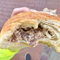 Chocolate & sesame seed filled croissant 🥐   at Szklarnia in Krakow