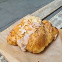 Best almond croissant I've ever had, vegan or otherwise!! at Szklarnia in Krakow