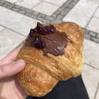 Chocolate cherry croissant  at Szklarnia in Krakow