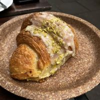 pistachio croissant  at Szklarnia in Krakow