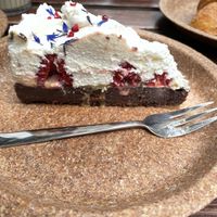 raspberry and vanilla cream chocolate cake  at Szklarnia in Krakow