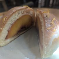 Peach Bun at Szklarnia in Krakow