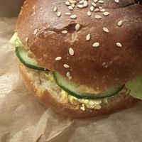 Tofu “egg” sandwich   at Szklarnia in Krakow