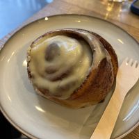 Cinnamon bun  at Szklarnia in Krakow