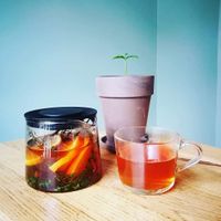 Thyme infusion with orange at Szklarnia in Krakow