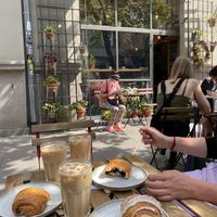 Outside seating  at Szklarnia in Krakow