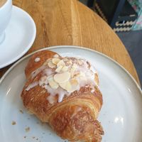 Almond croissant at Szklarnia in Krakow