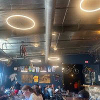 Lots of bikes  at Pedaler's Pub in Bentonville
