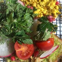 Malibu Mash with scrabble tofu  at The Spade in Glenroy