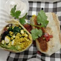 Tofu scrambled breakfast burrito at The Spade in Glenroy