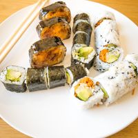 Avocado roll, veggie roll, sweet potato roll at Yummi Tummi in Maplewood
