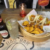 Sweet potato baos + Ginger beer  at Bao Bar in Santiago