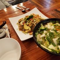 Pho and glass noodle dish at MOE PHO in Pendleton