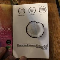 Coonuy ice cream menu at LOKAL in Siargao