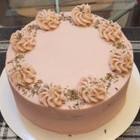 Lemon cake with lavender buttercream at Small Things Bakery in Corvallis