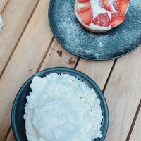 Vegan strawberry tart and a lemon Eton mess  at The Fig in Malvern