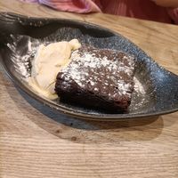 Brownie & ice cream at The Fig in Malvern