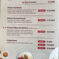 Ice cream and desserts  at Mora Castilla in Popayan