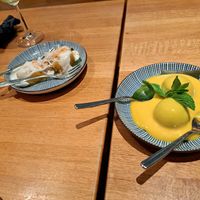 Pecan pie & moki ice cream - not like ice cream or a regular pecan pie.  I liked them as they were very different. The kids loved the passionfruit sauce.  Husband grumbled at the p at An Vegan House - Lange Reihe in Hamburg