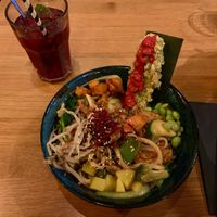 Udon with Tofu Greenrice Flakes and homemade ice tea 😍  at An Vegan House - Lange Reihe in Hamburg