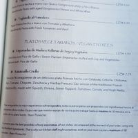 Vegan vegetarian section at Bristol Cafe in Granada