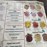 Menu (March 2024). Note: V sign is for vegetarian, vegan is not listed.   at The Backyard Cafe & Bistro in Koh Lanta