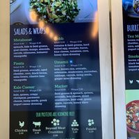 Menu photo- has beyond beef crumbles  at freshii in Regina