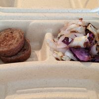 Vegan sausage and chorizo cabbage at Good Foods Market and Cafe in Lexington