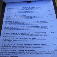 menu at Gravity in Stuttgart