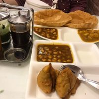 Yummy samosa chole and puri chole  at Royal Rasoi in Bangkok