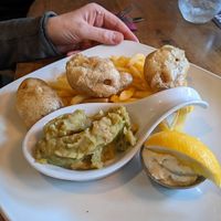 banana blossom fish & chips at The Stanhill in Oswaldtwistle