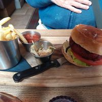 Beetroot and falafel burger at The Stanhill in Oswaldtwistle