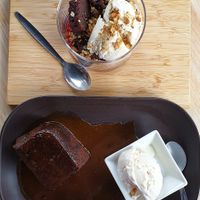 Brownie and sticky toffee pudding. 😋 at The Brook in Wallington