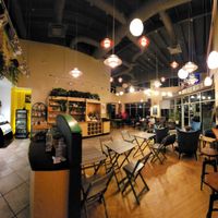 View of the counter and seating. at Moe Joe in Clemson