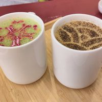 Sakura Matcha Latte + Hojicha Latte at La Maison du Mochi - Turenne in Paris