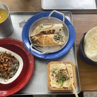 Falafel sandwich and hummus   at A Libanesinha in Sao Paulo