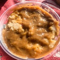 Sour Cream mashed potatoes and gravy at Dirty Lettuce in Portland